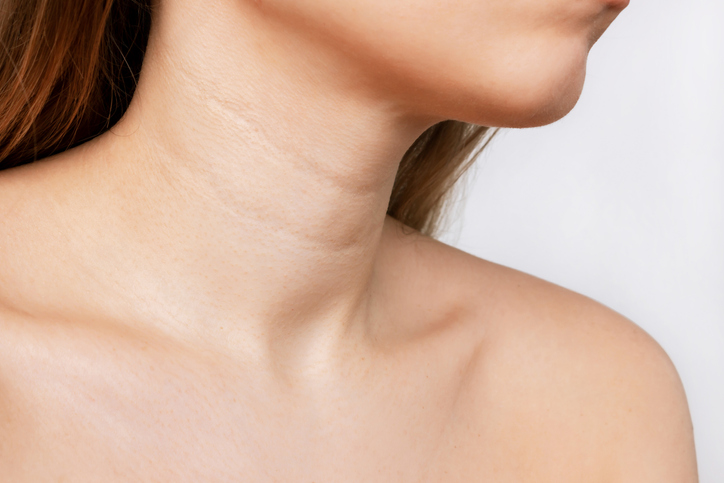 close up of a woman's neck